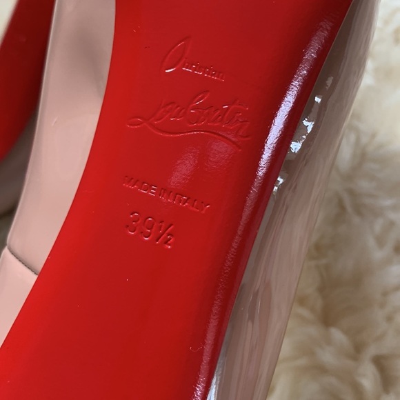 CHRISTIAN LOUBOUTIN Nude Peep Patent New Very Prive Pumps Shoes Heels 120mm - Picture 14 of 16